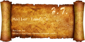 Haller Tamás névjegykártya
